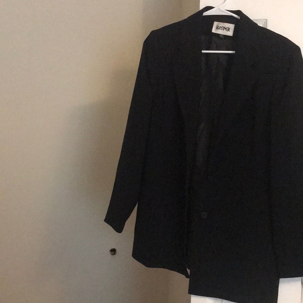 Kasper Three Buttons Black Blazer Size 10